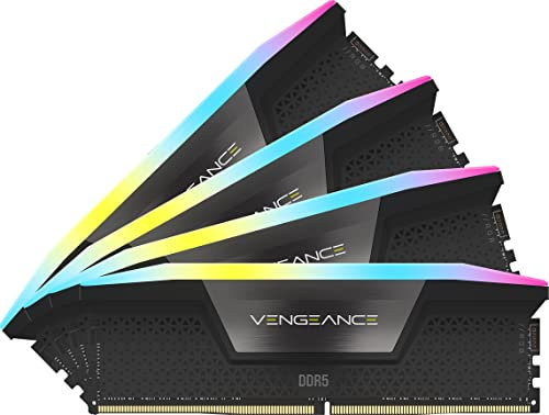 CORSAIR VENGEANCE RGB DDR5 RAM 96GB (4x24GB) 6400MHz CL32-40-40-84 1.4V Intel XMP 3.0 Desktop Computer Memory – Black (CMH96GX5M4X6400C32)