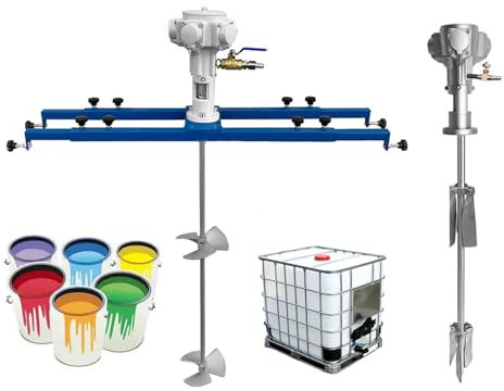 factildfulzhan IBC-Luftrührwerk/pneumatischer rührwerk aus Edelstahl, 0–1900 U/min, 880 mm Rührstab, Länge 720–1200 mm einstellbar, 0–1000 kg, zum Rühren leicht viskoser Lösungen