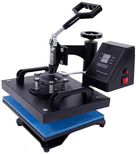 Hochdruck Transferpresse Hitzepresse mit Intelligente Steuerung, Einstellbarer Druck Textilpresse T-Shirt Heat Press Maschine, 360° Schwenkbar T-Shirtpresse Wärmepresse Druckmaschine mit LED-Anzeige
