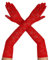 Yolev Lang Spitzenhandschuhe Damen Braut Handschuhe für Hochzeit Brauthandschuhe Abendessen Parteien Opernhandschuhe Braut Kostümhandschuhe Stretch Tee Party Handschuhe Netzhandschuhe(Rot)