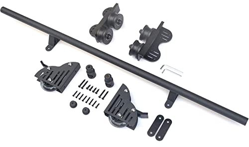 Kit hardware scala libreria scorrevole con supporto retrattile, sistema di montaggio a parete per installazione orizzontale (nessun conduttore incluso)