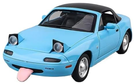 Mini Auto Spielzeug 1:24 Für Mazda MX5 MX-5 Metalllegierung Modellauto Spielzeug Druckguss Sound Und Licht Auto Spielzeug Display Wohnkultur(Blue)