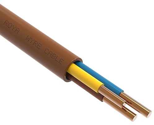 ROYA WYRE Thermostat Cable 18/3 Thermostat Doorbell HVAC Control Cable - 100% Solid Copper Core, UV Resistant, RoHS Compliant - Low Voltage Wiring for Indoor/Outdoor Use(18/3 Brown, 10FT)