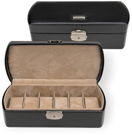 Windrose Schmuckschatulle Merino Watch Box Black schwarz