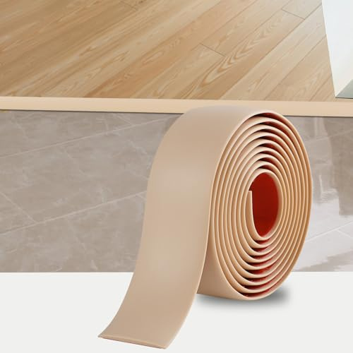 2M Laminate Flooring Threshold Transition Strip,PVC Door Bars for Doorways,Self Adhesive Vinyl Floor Edge Trim,Tile to Laminate Beading,Floor Joining Strip Gap Covering(4cm,Light Beige)