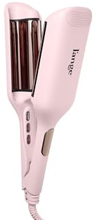 L'ANGE Hair SculptWaver Titanium Deep Wave | 1.3 Inch Hair Crimper for Effortless Beach Waves | 3 Barrel Hair Waver with Adjustable Heat | Dual Voltage & Smart Timer | Blush - Large