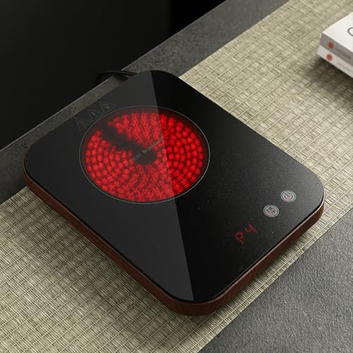 Mavdecll Appareils Électriques Plaque À Induction, Cuisinière À Induction Portable De 27 Mm D'épaisseur, Mini-cuisinière Électrique De 800 W avec Écran Tactile LCD, Arrêt Automatique