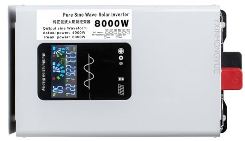 YXINHONGYUE 12V to 230V, 72V To 110V, Low Frequency Pure Sine Wave Inverter, DC 12V 24V 48V 60V To 110V-120V/220V-240V AC Converter Charger with Socket And LCD Display for RV(8000W)