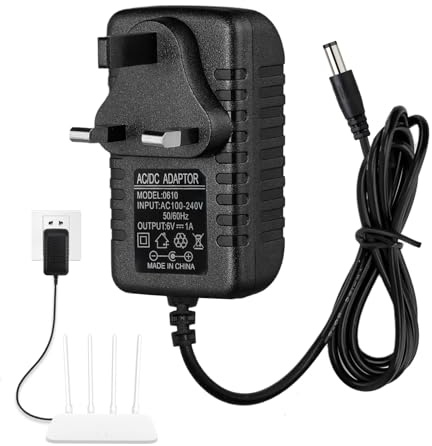 6V 1A Charger for Ride on Toys, DC Power Adapter, 6 Volt Battery Charger for Monitoring Equipment and Set Top Box, AC to DC Adapter Plug