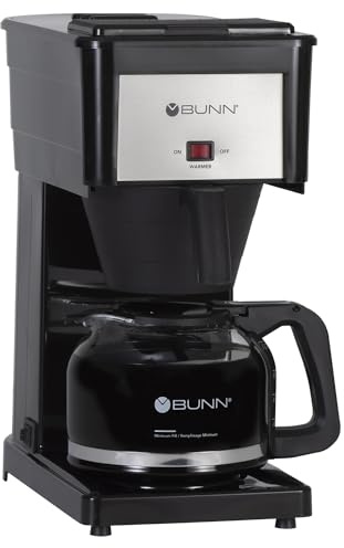 BUNN 38300.0063, Black GRB Velocity Brew 10-Cup Home Coffee Brewer, Stainless Steel Plastic