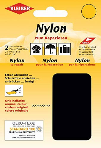 Kleiber 430-39 Nylon-Flicken, 12 x 10 cm, schwarz 2er-Set