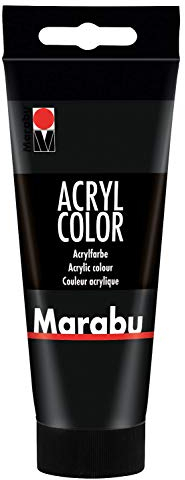 Marabu 12010050582 - Acryl Color glitter silber 100 ml, cremige Acrylfarbe auf Wasserbasis, schnell trocknend, lichtecht, wasserfest, zum Auftragen mit Pinsel und Schwamm auf Leinwand, Papier und Holz