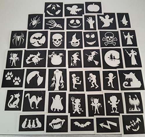 Body Art Desire 60 Halloween Schablonen für Glitzer Tattoos/Airbrush Jungen Mädchen Fundraising