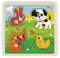 Janod Tast-Puzzle aus Holz, Meine ersten Tiere, 4 Teile, Kinder-Puzzle mit Knöpfen, Lern- und Tastspiel, Tastsinn, Feinmotorik und Konzentration, ab 12 Monaten, J07080