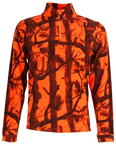 Fratelliditalia Pullover Fleece Orange Jagd Wildschwein Wald Reißverschluss Wald Schnee Sweatshirt Man