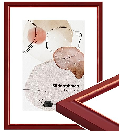 WANDStyle Bilderrahmen Rot 10x15 cm aus Holz im Landhaus-Stil mit Aufsteller und Aufhänger, Fotorahmen Made in Germany - H340
