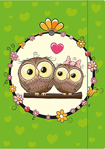 RNKVERLAG 46316 - Zeichenmappe Eule, bis DIN A4, aus Karton, 1 Stück