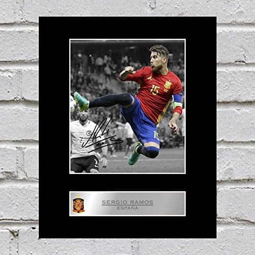 Iconic pics Signiertes Foto von Sergio Ramos, España FC Autogramm, Geschenk