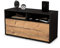 Stil.Zeit TV Schrank Lowboard Agostina, Korpus anthrazit matt, Front Holz Design Pinie (92x49x35cm), Push to Open Technik