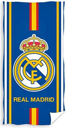 Real Madrid Serviette de Bain Rayée/Logo 70 x 140 cm