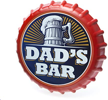 Boxer Gifts Dads Bar Men’s Bottle Cap Wall Sign | Man Cave, Garden or Bar Decorations | Wall Decor for Men | Birthday, Christmas or Father's Day Gift, Multi, TF1301