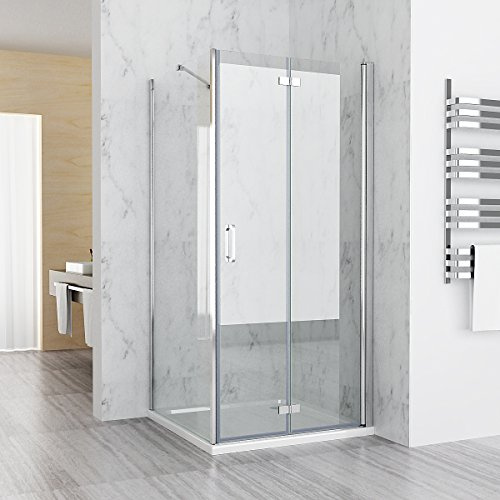 Duschkabine 70x70 cm Eckig Dusche Falttür 70 Seitenwand 70 Duschwand NANO Glas 197cm