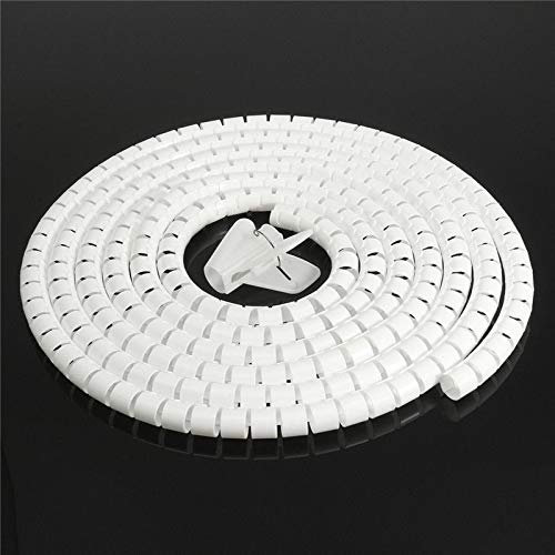 BE-TOOL - Avvolgicavo avvolgicavo a spirale con morsetto per PC, TV, DVD, cavo antenna stereo, 2 m - 5 m x 15 mm