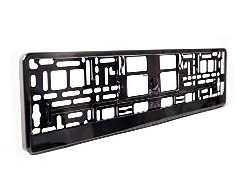 2 x Super Black Glossy Universal Number Plate Surrounds Holders Frames M