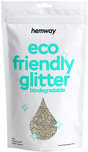 Hemway Eco Friendly Biodegradable Glitter - Champagne Gold | Chunky Plant-Based Metallic Flakes for Arts & Resin Crafts | Bio Supplies for Festival, Hair, Face, Body & Nail Art Decoration | 100 g