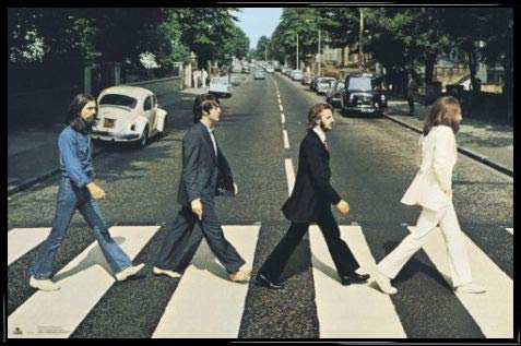 1art1 The Beatles Poster Plakat | Bild und Kunststoff-Rahmen - Abbey Road (91 x 61cm)