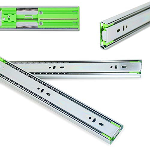 1 Paar (2 Stück) | LANZZAS® Schubladenschienen 400 mm, Vollauszüge, Teleskop-Schienen kugelgelagert, mit SoftClosing und Selbsteinzug