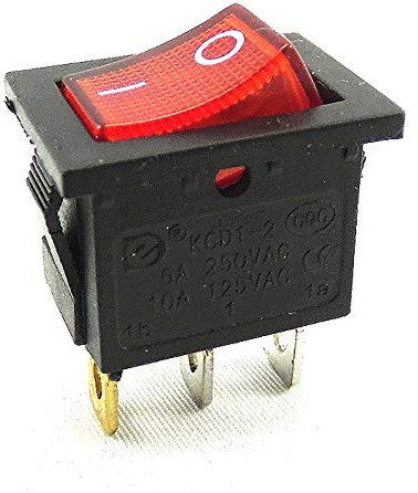 Interrupteur à bascule 3 broches rouge jaune vert bleu lumineux 6 A, rouge