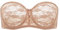 DOBREVA Donna Reggiseno Pizzo Senza Spalline Non Imbottito con Ferretto Invisibile Spalline Removibili Naturale 2D