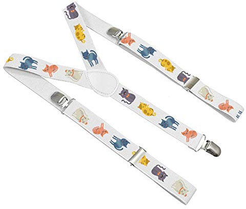 Unisex Kleine Hosenträger für Kinder Mädchen Jungen Kleinkind Baby für 2-8 Jahres alt Muster Katzen [012]