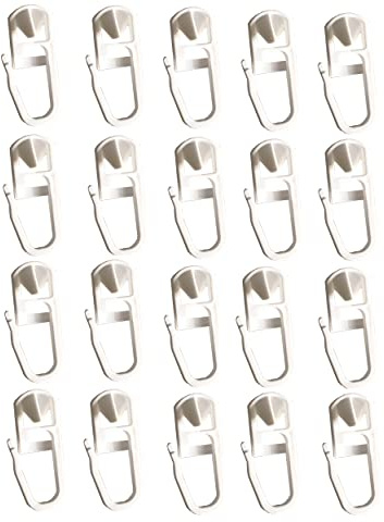 Clever-Kauf-24 20 Stück klick-Gleiter Haken für Gardinenschienen mit Innenlauf 3,5-4mm | 20 Stück Click Gardinengleiter Faltenlegehaken | einfache Montage und aufhängen von Gardinen