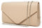 Clutch bag laminata a busta Pochette donna cerimonia borsa piccola a mano borsetta con tracolla catena da sera signora matrimonio comunioni Ecopelle Beige