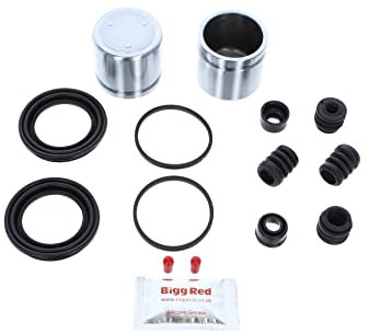 Bigg Red - Front Brake Caliper Repair Seal Kit and Pistons - Compatible with Getz 2002-2010, Accent 1999-2006, Pony/Excel, Lantra 1.5 1990-1995, S Coupe 1990-1996