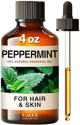 Kukka Peppermint Oil for Skin, Hair & Diffuser - 118ml - 100% Pure Natural Peppermint Essential Oil Made from Mint Leaves for a Strong Refreshing & Cooling Experience for Wellness & DIY Soap Making