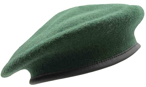 Commando Barett Militärmützen Wollmützen für Männer und Frauen Armeemütze Baskenmütze Bundeswehr (DE/NL/SE/PL, Numerisch, 57, Grün)