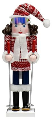 Cnrfeoap Noisette Noël Soldat Ski Girl Poupée Poupée