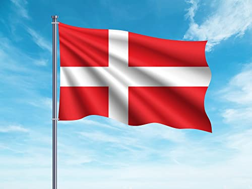 Oedim Flagge Dänemark | 150 x 85 cm | verstärkt und vernäht | Flagge mit 2 Metallösen und wasserdicht