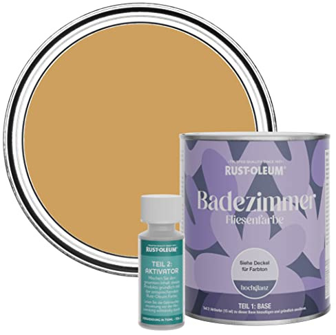 Rust-Oleum Yellow Water-Resistant Bathroom Tile Paint in Gloss Finish - Dijon 750ml
