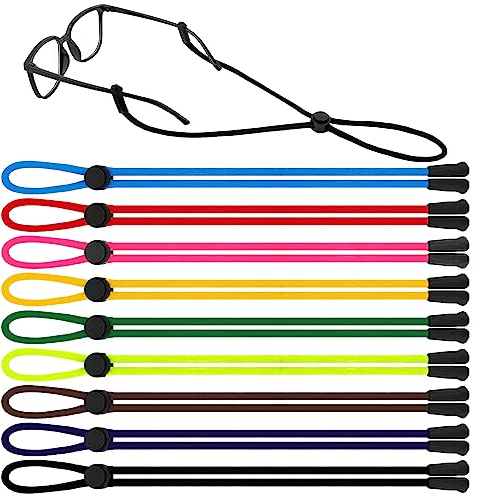 Hifot Cordon Lunettes 9 Pièces, Cordon Porte Lunettes Sport Réglable, Multicolore Chaine Lunettes Attache Lunette Sangles Lanière, Antidérapant Cordon pour Lunettes de Soleil Hommes Femmes Enfant