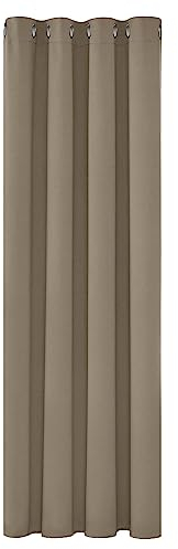 Deconovo Blickdicht Gardinen mit Ösen für Schlafzimmer Thermogardinen Vorhang Blickdicht Kälteschutz Thermogardine Hitzeschutz dicke Thermovorhang, 245x140 cm(HöhexBreite), Taupe, 1 Stück