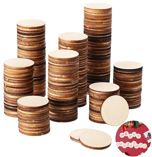 Holzscheiben, Runde Holzscheibe, für Dekoration, Untersetzer, Handwerke, Bemalen, DIY (Kreisförmig, 2CM-200PACK)