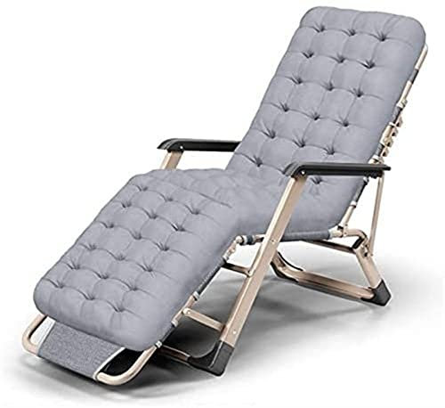 ILmira Klappstuhl Liegestuhl Gartenstuhl Klappstuhl Bürostuhl Mittagspausenstuhl Balkon Strandstuhl 178 × 66 × 25 cm Liegestuhl (Farbe: Grau) Auspicious Clouds