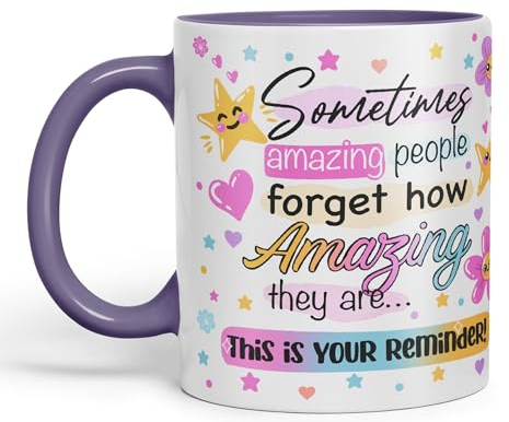 Vixar Sometimes Amazing People Forgot... Coloured Ceramic Mug Cup Gift 330ml 11oz Work Office Tea Coffee Gift (Purple)