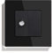 BSEED Wandsteckdose EU Standard 1/2 Satellit Steckdose Unterputz und 1/2 Blankes Panel mit Glas Rahmen Schwarz 86mm