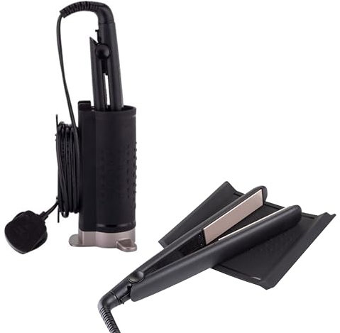 Minky Styling Pod - Silicone Heat Resistant Storage for Straighteners & Hair Crimper, Cable Management, Heat Proof, Lightweight, Heat Resistant Mat Included, Choice of Colours (Black & Silver)