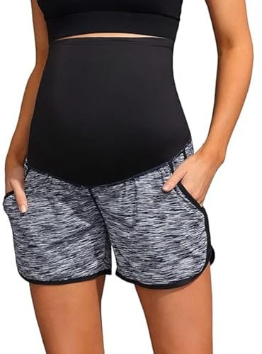 Maacie Umstandsshorts für Frauen Dehnbare Bequeme Shorts für Freizeit für die gesamte Schwangerschaft Navy Blau 2XL